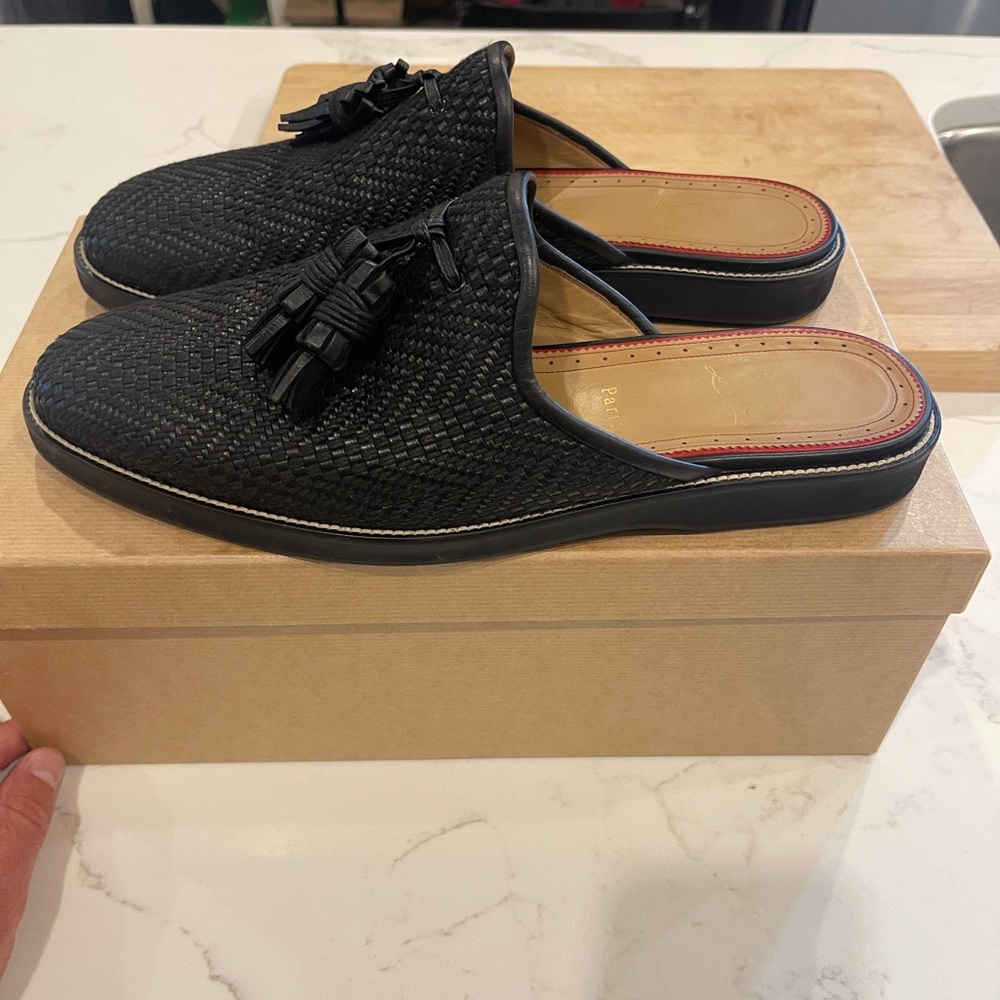 Christian Louboutin Black Loafers Elegant Slip-Ons